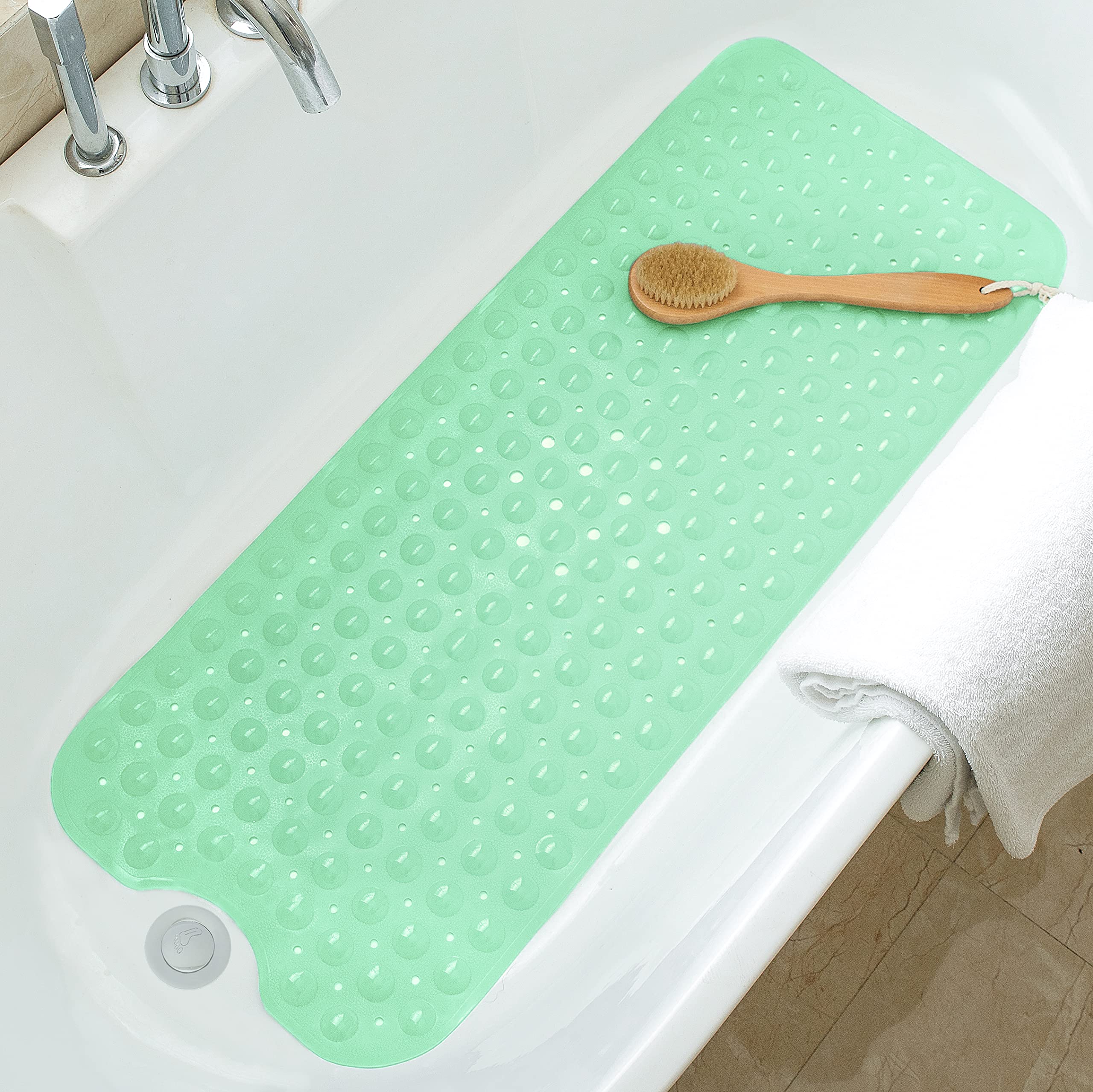 Tree Bud Bathtub Mats for Shower Tub Non-Slip Bath Mat 39 x 16 Inch Extra Long Shower Mat, Bath Tub Mat for Bathroom with Machin